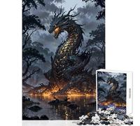 Rompecabezas de 1000 Piezas para Adultos Rompecabezas Abyss Dragon Awakening Juguete Educativo Gran Regalo Juegos de relajación diversión en casa Actividades tamaño 38x52cm