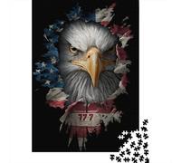 Rompecabezas De 1000 Piezas para Adultos Rompecabezas American Flag Eagle Art Print-1 Rompecabezas para Adultos Juegos Divertidos Arte De Pared Diversión En Casa Actividades, 38x26cm/1000pcs