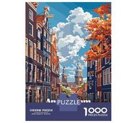Rompecabezas De 1000 Piezas para Adultos Rompecabezas Amsterdam Netherlands Cityscape Art Rompecabezas para Adultos Juegos Relajantes Análisis Y Lógica Diversión En Casa Actividades, 70x50cm/1000pcs