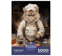 Rompecabezas De 1000 Piezas para Adultos Rompecabezas Angry Cook Cat Rompecabezas para Adultos Juegos Relajantes Mejora La Memoria Juego Desafiante Regalos 52x38cm/1000pcs