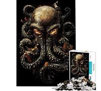 Rompecabezas de 1000 Piezas para Adultos Rompecabezas artístico del Pulpo Dorado para Adultos Juego de ingenio para Mejorar la Memoria Interacción Entre Padres e Hijos (Tamaño 50x75cm)