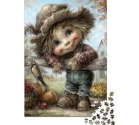 Rompecabezas De 1000 Piezas para Adultos Rompecabezas Autumn Scarecrow Decoration Rompecabezas para Adultos Juegos Divertidos Arte De Pared Diversión En Casa Actividades, 52x38cm/1000pcs