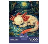 Rompecabezas De 1000 Piezas para Adultos Rompecabezas Axolotl Sleeping Starry Night Rompecabezas para Adultos Juegos Divertidos Desafío Difícil Cumpleaños 70x50cm/1000pcs