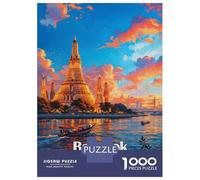 Rompecabezas De 1000 Piezas para Adultos Rompecabezas Bangkok Thailand Wat Arun Sunset Rompecabezas para Adultos Juego Familiar Arte De Pared Actividades Divertidas En Casa 52x38cm/1000pcs