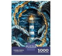 Rompecabezas De 1000 Piezas para Adultos Rompecabezas Beacon in The Storm Kintsugi Art Rompecabezas para Adultos Juego Familiar Alivia El Estrés Juego Desafiante Regalos 52x38cm/1000pcs