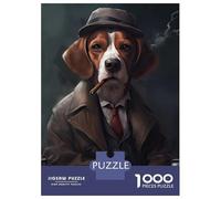 Rompecabezas De 1000 Piezas para Adultos Rompecabezas Beagle The Gangster Rompecabezas para Adultos Juego De Ingenio Decoración del Hogar Juego Desafiante Regalos 52x38cm/1000pcs