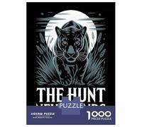 Rompecabezas De 1000 Piezas para Adultos Rompecabezas Black Panther The Hunt Never Ends Rompecabezas para Adultos Juegos Divertidos Arte De Pared Diversión En Casa Actividades, 38x26cm/1000pcs