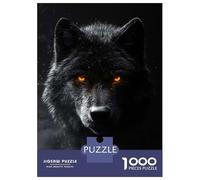 Rompecabezas De 1000 Piezas para Adultos Rompecabezas Black Wolf with Glowing Eyes Portrait Rompecabezas para Adultos Juego Familiar Arte De Pared Actividades Divertidas En Casa 70x50cm/1000pcs