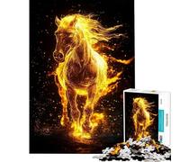 Rompecabezas de 1000 Piezas para Adultos Rompecabezas Blazing Horse Spirit Ayuda a ejercitar el Cerebro Corte de precisión Juego Imposible Apto para Mayores de 14 años (38x52cm)