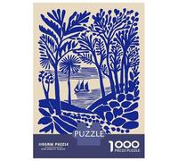 Rompecabezas De 1000 Piezas para Adultos Rompecabezas Blue Tropical Landscape with Sailboat Rompecabezas para Adultos Juego Familiar Arte De Pared Actividades Divertidas En Casa 38x26cm/1000pcs