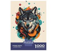 Rompecabezas De 1000 Piezas para Adultos Rompecabezas Bold Wolf Portrait Rompecabezas Juegos Relajantes Alivia El Estrés Actividades Divertidas En Casa 38x26cm/1000pcs