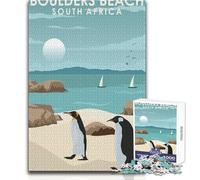 Rompecabezas de 1000 Piezas para Adultos, Rompecabezas Boulders Beach, Sudáfrica, Juego Imposible, Regalos para Mujeres, Juguetes antiestrés, tamaño 38x52cm