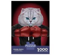 Rompecabezas De 1000 Piezas para Adultos Rompecabezas Boxer Cat Boxing Champion Rompecabezas para Adultos Juegos Relajantes Mejora La Memoria Juego Desafiante Regalos 38x26cm/1000pcs