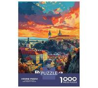 Rompecabezas De 1000 Piezas para Adultos Rompecabezas Bratislava Cityscape Sunset Rompecabezas para Adultos Juego De Ingenio Decoración del Hogar Juego Desafiante Regalos 70x50cm/1000pcs