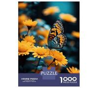 Rompecabezas De 1000 Piezas para Adultos Rompecabezas Butterfly On Yellow Flower Rompecabezas para Adultos Juegos Divertidos Arte De Pared Diversión En Casa Actividades, 52x38cm/1000pcs