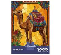Rompecabezas De 1000 Piezas para Adultos Rompecabezas Camel Stained Glass Art Rompecabezas Juegos Relajantes Alivia El Estrés Actividades Divertidas En Casa 52x38cm/1000pcs