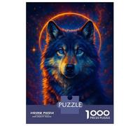 Rompecabezas De 1000 Piezas para Adultos Rompecabezas Celestial Wolf Portrait Rompecabezas para Adultos Juegos Relajantes Análisis Y Lógica Diversión En Casa Actividades, 52x38cm/1000pcs