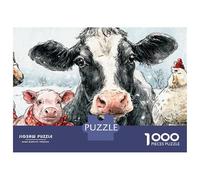 Rompecabezas De 1000 Piezas para Adultos Rompecabezas Christmas Farm Animal Scene Rompecabezas para Adultos Juegos Divertidos Arte De Pared Diversión En Casa Actividades, 70x50cm/1000pcs