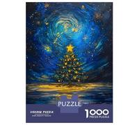 Rompecabezas De 1000 Piezas para Adultos Rompecabezas Christmas Tree Starry Night para Adultos Juego Práctico Análisis Y Lógica Juego Desafiante Regalos 52x38cm/1000pcs