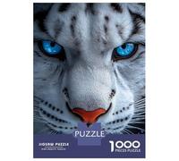 Rompecabezas De 1000 Piezas para Adultos Rompecabezas Close-up of A White Tiger Face Rompecabezas para Adultos Juego De Ingenio Decoración del Hogar Juego Desafiante Regalos 70x50cm/1000pcs