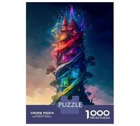 Rompecabezas De 1000 Piezas para Adultos Rompecabezas Colorful Castle The Glass Rompecabezas para Adultos Juegos Divertidos Arte De Pared Diversión En Casa Actividades, 38x26cm/1000pcs