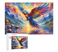 Rompecabezas de 1000 piezas para adultos, rompecabezas colorido loro en paisaje de fantasía para adultos, rompecabezas para decoración de pared, arte de pared desafiante para completar 1000 piezas