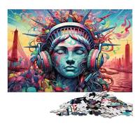 Rompecabezas de 1000 Piezas para Adultos, Rompecabezas Coloridos de la Estatua de la Libertad, Juego de ingenio para Adolescentes, Fiestas, 50x75cm/19,68x29,52 Pulgadas.