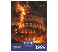 Rompecabezas De 1000 Piezas para Adultos Rompecabezas Colosseum in Flames-2 Rompecabezas Juegos Relajantes Alivia El Estrés Actividades Divertidas En Casa 52x38cm/1000pcs
