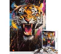 Rompecabezas de 1000 Piezas para Adultos Rompecabezas con Rugido de Tigre Vibrante Juegos Divertidos para Adultos Carrera de Velocidad Manual Juego desafiante Regalos (Tamaño 50x75cm)