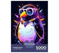 Rompecabezas De 1000 Piezas para Adultos Rompecabezas Cool Penguin in Sunglasses Rompecabezas para Adultos Juego De Ingenio Decoración del Hogar Juego Desafiante Regalos 52x38cm/1000pcs