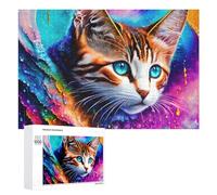 Rompecabezas de 1000 piezas para adultos, rompecabezas cósmico de gato de fantasía, rompecabezas para adultos, juguetes de bricolaje pero divertidos y humorísticos, regalos únicos para cumpleaños y