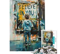 Rompecabezas de 1000 Piezas para Adultos Rompecabezas Cree en ti Mismo Rompecabezas para Adolescentes Juguetes antiestrés Actividades Divertidas para aliviar el estrés en casa (Tamaño 38x52cm)