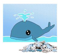 Rompecabezas de 1000 Piezas para Adultos, Rompecabezas Cuadrado de Ballena para Adultos y Rompecabezas de Madera, decoración del hogar, 1000 Piezas (75x50cm)