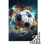 Rompecabezas de 1000 Piezas para Adultos, Rompecabezas Cuadrado de fútbol 3D para Adultos y Rompecabezas de Madera, decoración para el hogar, Regalos navideños, 38x26cm/1000 Piezas