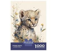 Rompecabezas De 1000 Piezas para Adultos Rompecabezas Cute Baby Cheetah Painting Rompecabezas para Adultos Juegos Relajantes Mejora La Memoria Juego Desafiante Regalos 52x38cm/1000pcs