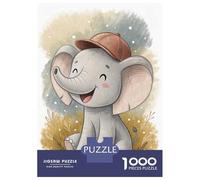 Rompecabezas De 1000 Piezas para Adultos Rompecabezas Cute Elephant Wearing A Cap Rompecabezas para Adultos Juego De Ingenio Decoración del Hogar Juego Desafiante Regalos 70x50cm/1000pcs