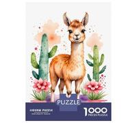 Rompecabezas De 1000 Piezas para Adultos Rompecabezas Cute Llama Watercolor Rompecabezas para Adultos Juegos Divertidos Desafío Difícil Cumpleaños 38x26cm/1000pcs