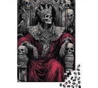 Rompecabezas De 1000 Piezas para Adultos Rompecabezas Dark Fantasy Skeleton King Art Print Rompecabezas para Adultos Juegos Divertidos Arte De Pared Diversión En Casa Actividades, 38x26cm/1000pcs
