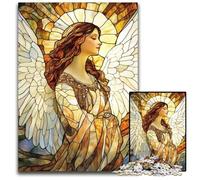 Rompecabezas de 1000 Piezas para Adultos, Rompecabezas de ángel de vitral, diseño intrincado para Adolescentes, decoración DIY y diversión para estimular el Cerebro, 50x75cm