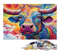 Rompecabezas de 1000 Piezas para Adultos, Rompecabezas de Animales de búfalo, Rompecabezas de Alta dificultad para Adolescentes, 26x38cm/10,23x14,96 Pulgadas
