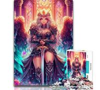 Rompecabezas de 1000 Piezas para Adultos Rompecabezas de Anime Femenino Guerrero para Adolescentes Juguetes adictivos para el Cerebro y la decoración del hogar 75x50cm