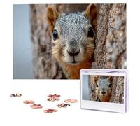 Rompecabezas de 1000 piezas para adultos, rompecabezas de ardilla escondida detrás del árbol con bolsa de almacenamiento, rompecabezas desafiante para decoración del hogar, boda familiar