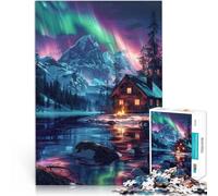 Rompecabezas de 1000 piezas para adultos, rompecabezas de Aurora Boreal sobre la nieve, desafiante rompecabezas difícil, una obra de arte, 19.7 x 29.5 pulgadas