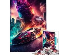 Rompecabezas de 1000 Piezas para Adultos Rompecabezas de Autos con diseño de huracán Vibrante Juguete Educativo de 1000 Piezas Un desafío difícil para la Mente Juegos Familiares (38x26cm)