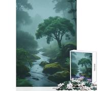 Rompecabezas de 1000 Piezas para Adultos Rompecabezas de Bosque brumoso Juguetes antiestrés Regalo de Amigo Secreto para Juego Educativo Adecuado para decoración de Escritorio tamaño 50x75cm