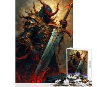 Rompecabezas de 1000 Piezas para Adultos Rompecabezas de Caballero Oscuro con Espada decoración del hogar Juguetes Regalo de cumpleaños Juego Imposible Cada Pieza es única - Tamaño 50x75cm