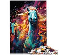 Rompecabezas de 1000 piezas para adultos, rompecabezas de caballo de fuego, regalos desafiantes, lista de deseos de Navidad con Papá Noel, 14.95 x 20.47 pulgadas para niños de 14 años