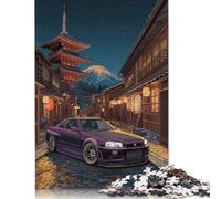 Rompecabezas de 1000 Piezas para Adultos, Rompecabezas de callejón japonés Nocturno, Rompecabezas de Madera para niños, Juguetes de Entretenimiento Familiar, 1000 Piezas (75 x 50 cm)