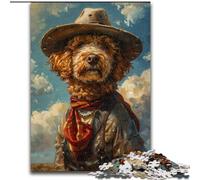 Rompecabezas de 1000 Piezas para Adultos Rompecabezas de caniche Vaquero Un desafío para Adolescentes, Decorar el hogar o Regalar (tamaño 26x38cm)