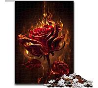 Rompecabezas de 1000 Piezas para Adultos, Rompecabezas de cartón Burning Rose, tamaño 26x38cm, divertirse en Familia en Navidad, Acción de Gracias, cumpleaños y Pascua.